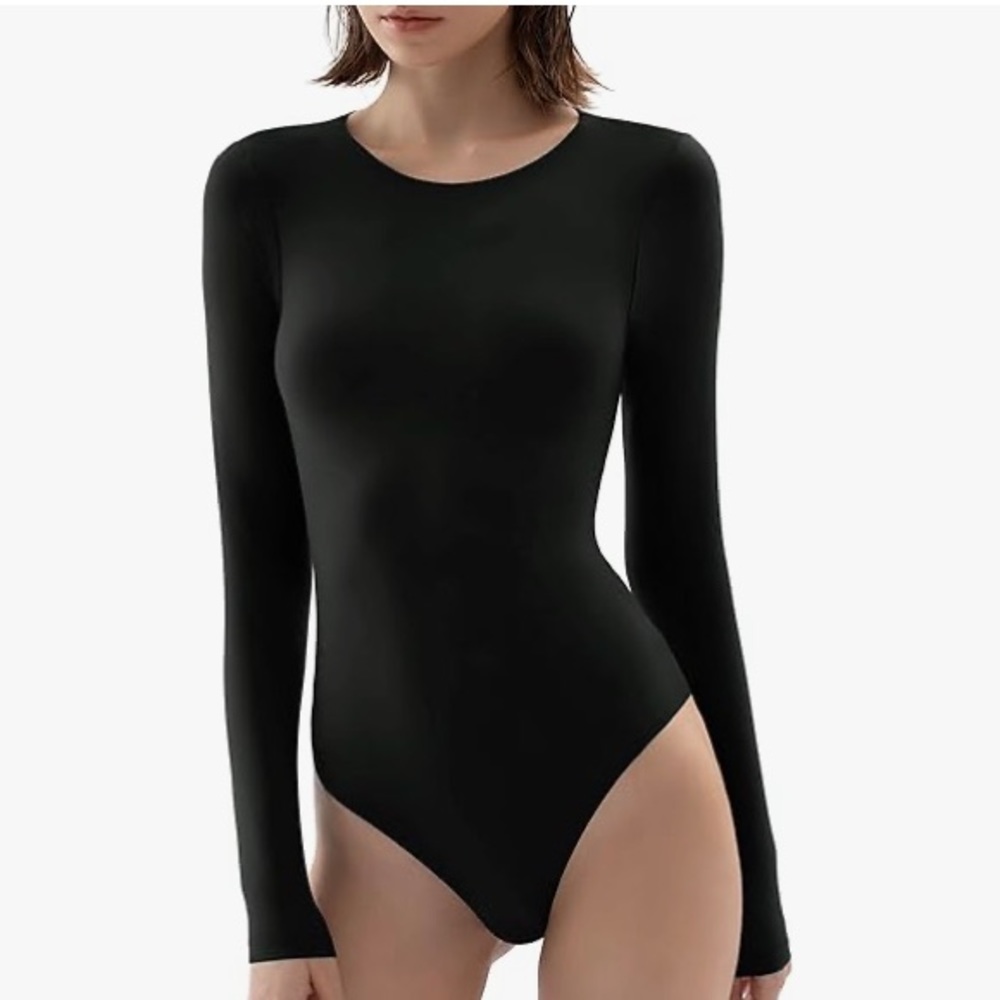 PUMIEY Crew Neck Long Sleeve Bodysuit